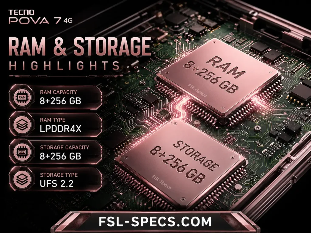 Tecno Pova 7 4G memory FSL-Specs.com