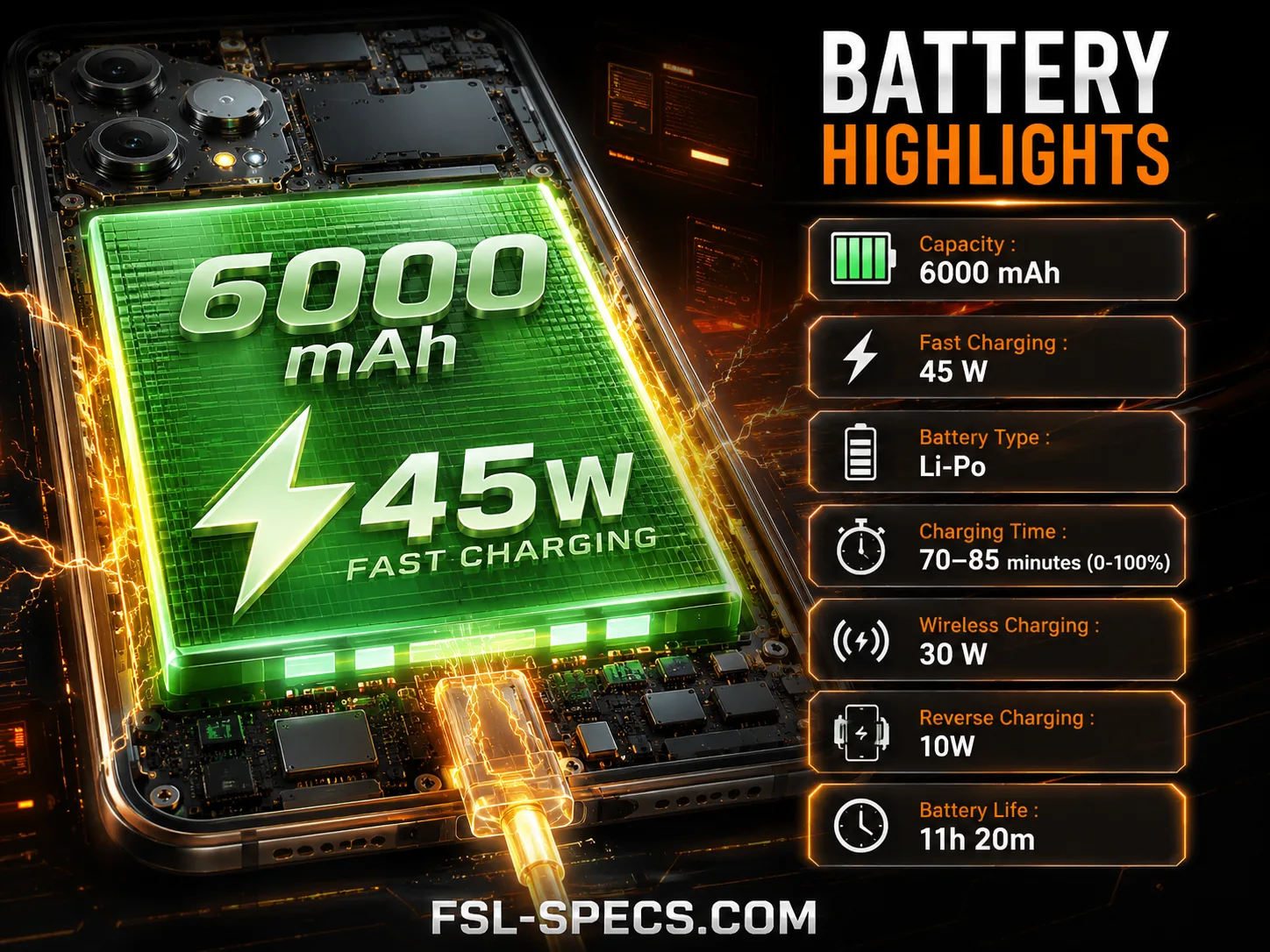Tecno Pova 7 5G Battery FSL-Specs.com