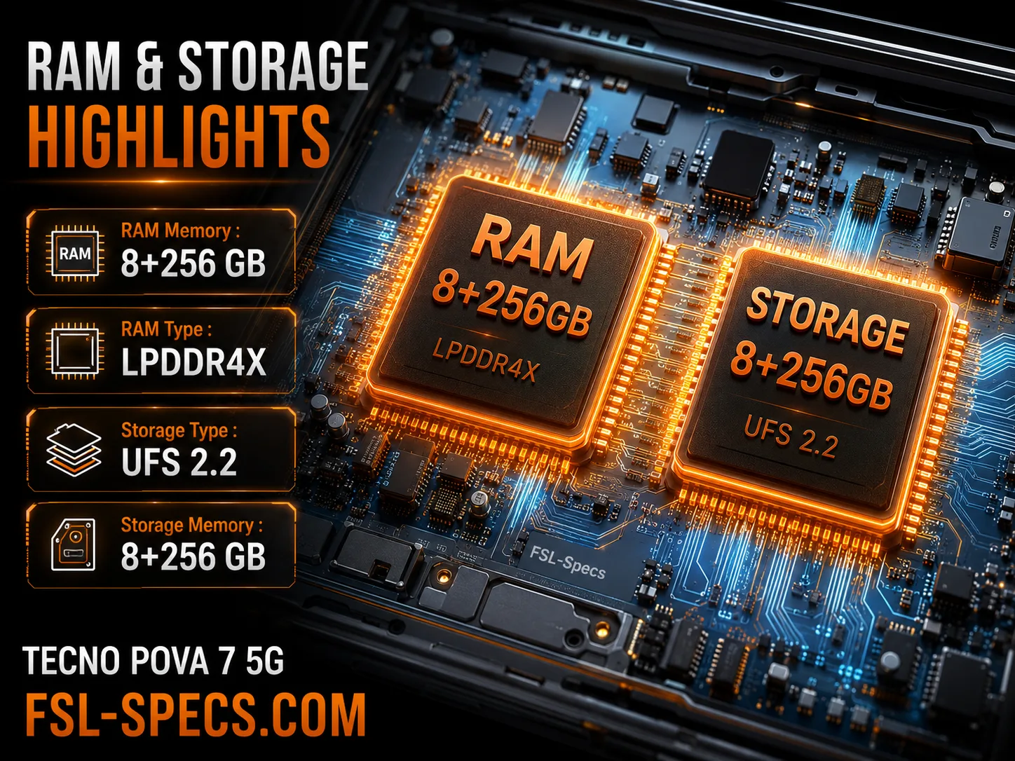 Tecno Pova 7 5G Memory FSL-Specs.com