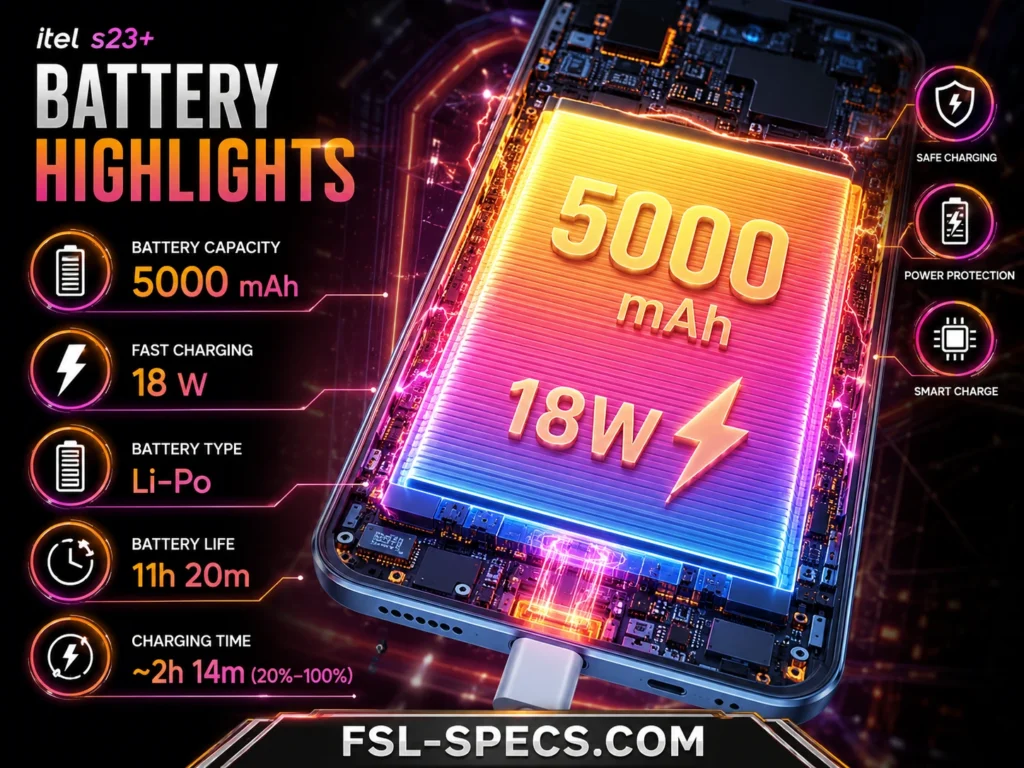 Itel S23+ battery FSL-Specs.com