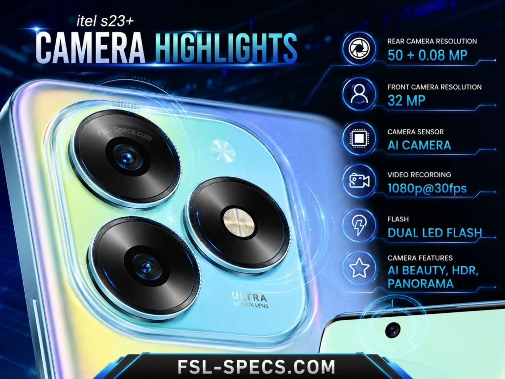 Itel S23+ camera FSL-Specs.com