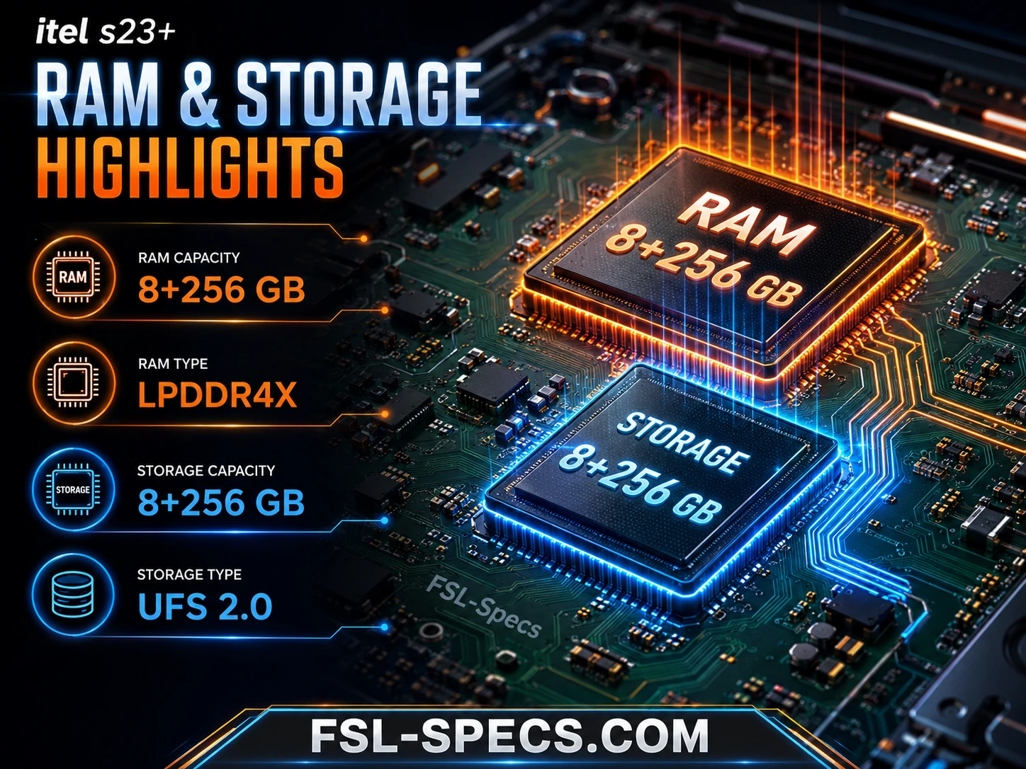 Itel S23+ memory FSL-Specs.com