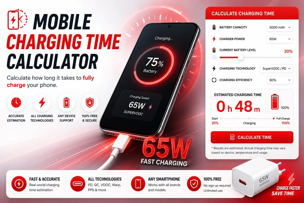 mobile charging time calculator