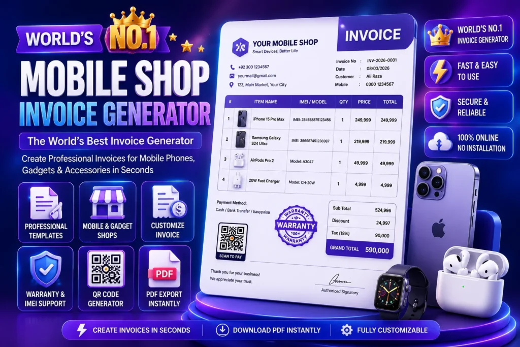 Mobile Shop Invoice Generator